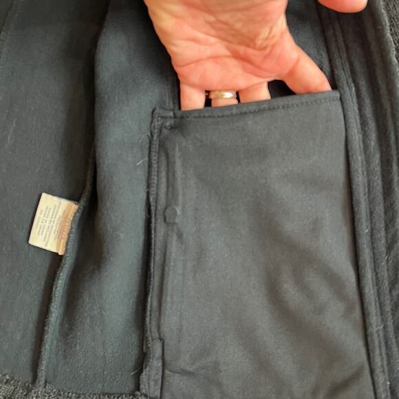 Boston Traders Cable Knit Sweater Jacket Full Zip Black Fleece Lined Size M - Picture 13 of 16